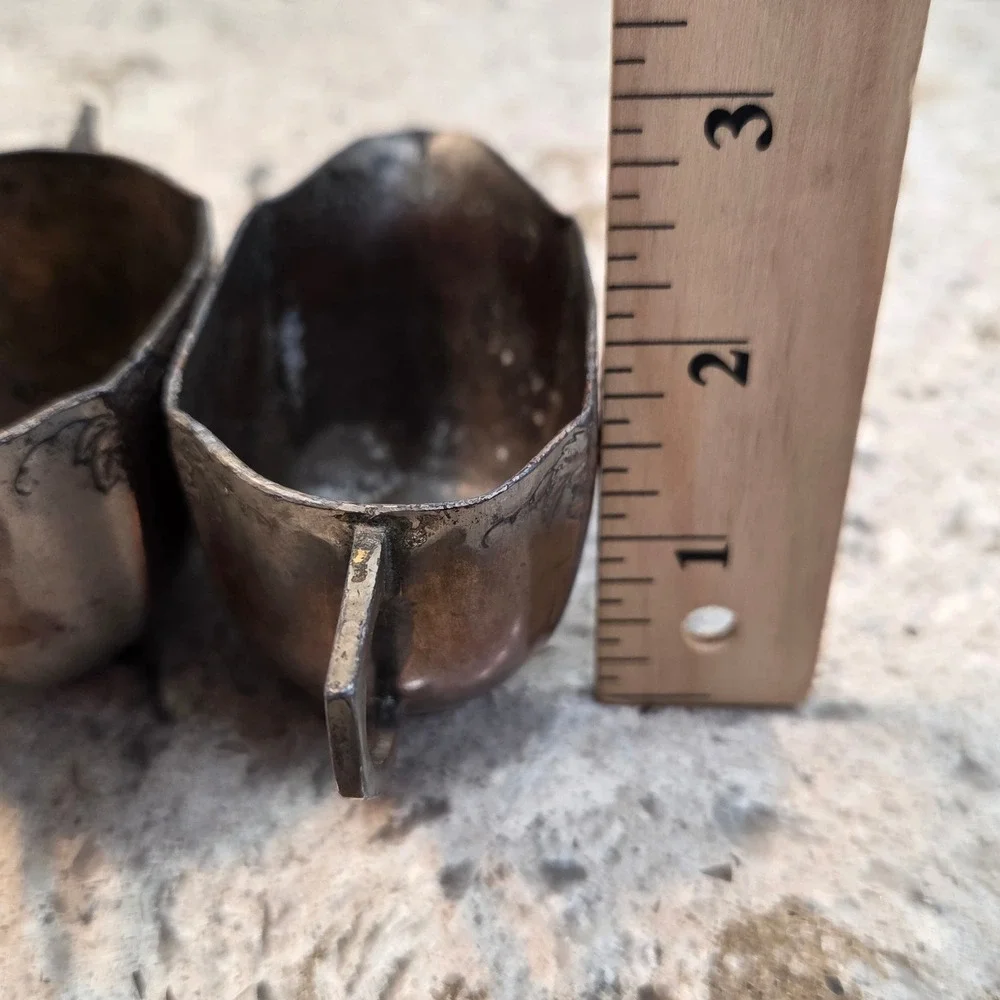 Vintage Japan Copper Creamer Sugar Bowl Set Embossed Grape Motif Cottagecore